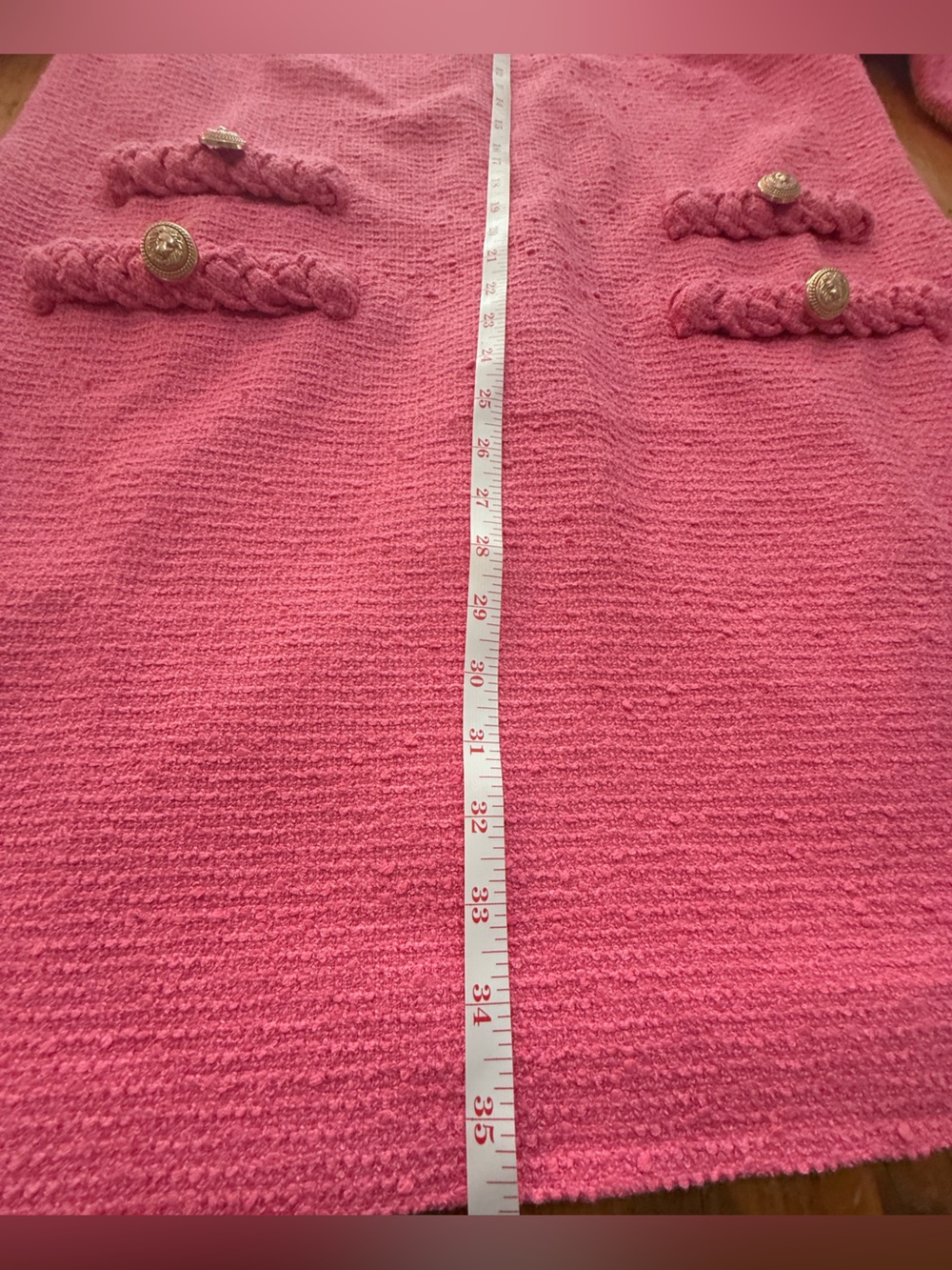 Tuckernuck Hot Pink Bouclé Mini Dress with Braided Trim - Picture 15 of 16